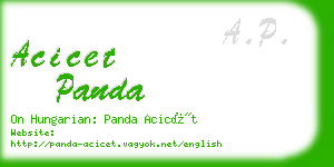 acicet panda business card